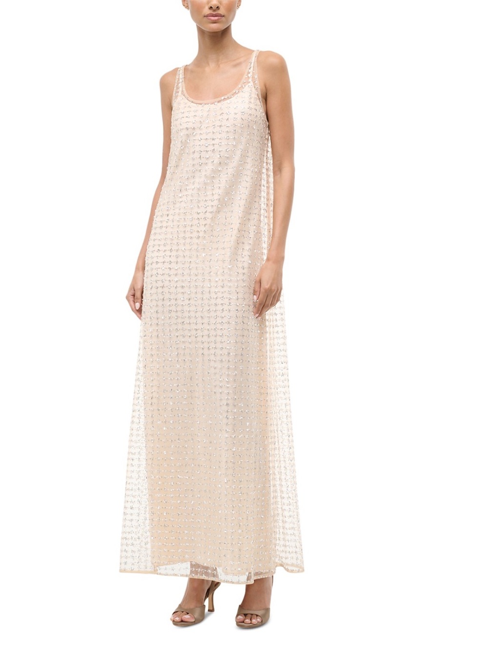 NWOT STAUD Aurielle Beaded Tulle Maxi Dress